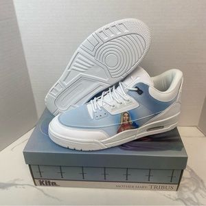 Kito Wares Jordan 3 Style Mother Mary Tribute Mens Size 10 New w/box Rare White